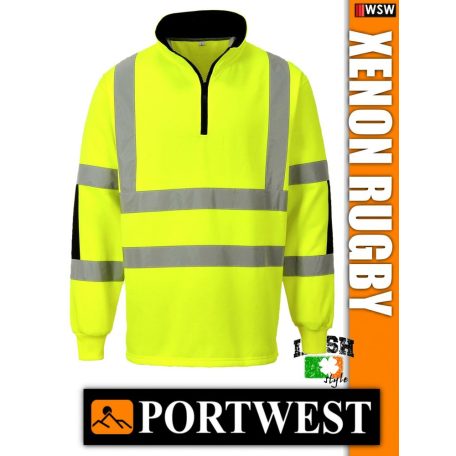 Portwest XENON RUGBY jól láthatósági galléros pulóver - munkaruha