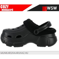   WSW COZY BLACK bélelt női eve könnyített papucs  - munkapapucs