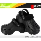 WSW COZY BLACK bélelt női eve könnyített papucs  - munkapapucs