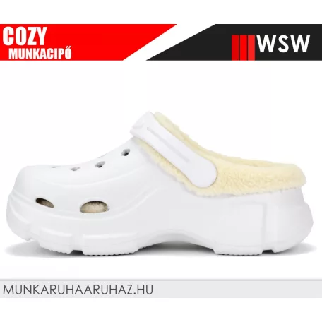 WSW COZY WHITE bélelt női eve könnyített papucs  - munkapapucs