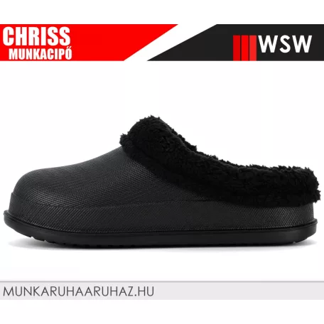 WSW FLUFF BLACK bélelt női eve könnyített papucs  - munkapapucs