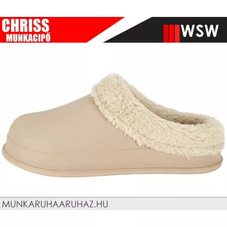 WSW FLUFF BEIGE bélelt női eve könnyített papucs  - munkapapucs