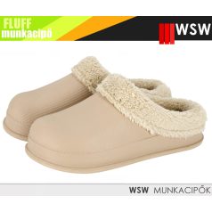 WSW FLUFF BEIGE bélelt női eve könnyített papucs  - munkapapucs