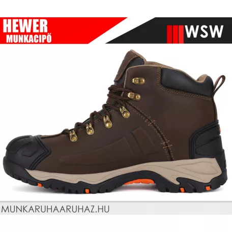 WSW HEWER BROWN S7L technikai fémmentes vízálló munkabakancs - munkacipő