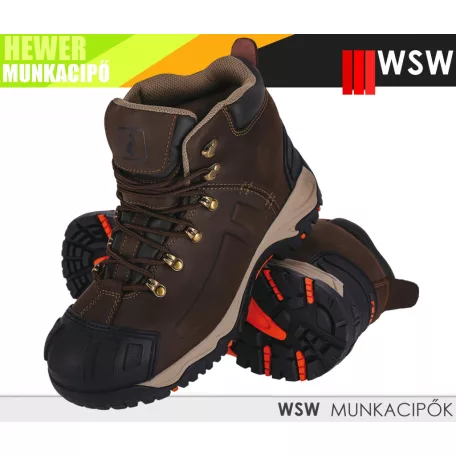 WSW HEWER BROWN S7L technikai fémmentes vízálló munkabakancs - munkacipő