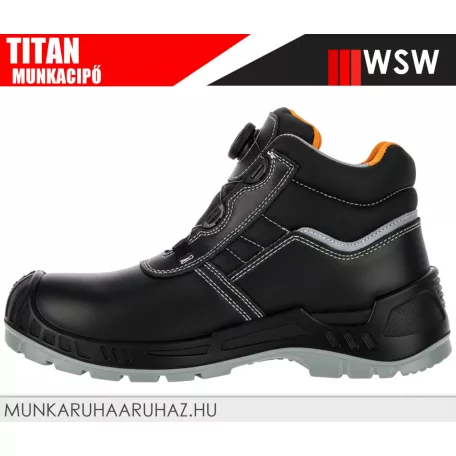 WSW TITAN S3S BLACK technikai fémmentes önbefűzős munkacipő - munkabakancs