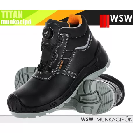 WSW TITAN S3S BLACK technikai fémmentes önbefűzős munkacipő - munkabakancs