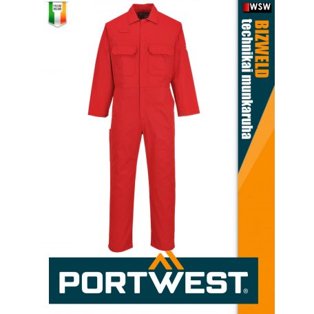 Portwest BIZWELD RED technikai hegesztő és lángálló overál - munkaruha