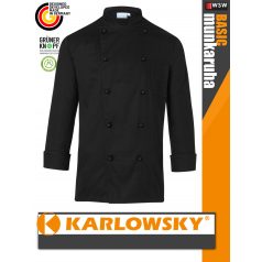   Karlowsky BLACK BASIC kevertszálas 60C-on mosható hosszúujjú férfi séf kabát - munkaruha