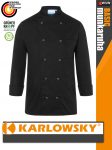   Karlowsky BLACK BASIC kevertszálas 60C-on mosható hosszúujjú unisex séf kabát - munkaruha