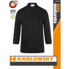   Karlowsky BLACK BASIC kevertszálas 60C-on mosható hosszúujjú unisex séf kabát - munkaruha