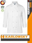   Karlowsky WHITE BASIC kevertszálas 60C-on mosható hosszúujjú unisex séf kabát - munkaruha