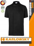   Karlowsky BLACK BASIC kevertszálas 60C-on mosható rövidujjú férfi séf kabát - munkaruha