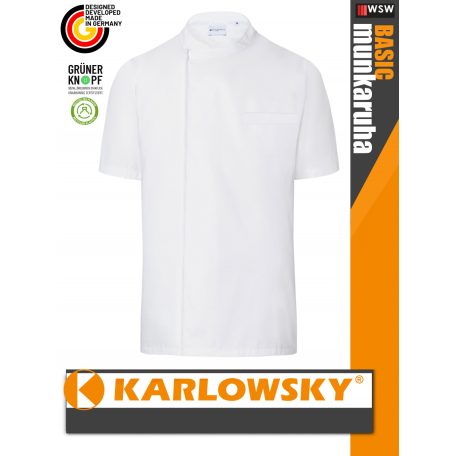 Karlowsky WHITE BASIC kevertszálas 60C-on mosható rövidujjú férfi séf kabát - munkaruha