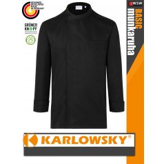   Karlowsky BLACK BASIC kevertszálas 60C-on mosható hosszúujjú férfi séf kabát - munkaruha