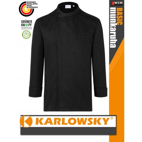 Karlowsky BLACK BASIC kevertszálas 60C-on mosható hosszúujjú férfi séf kabát - munkaruha