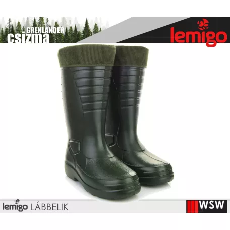 Lemigo GRENLANDER GREEN technikai magasszszárú könnyített eva -30C-ig bélelt munkacsizma - munkabakancs