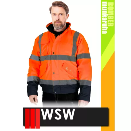 WSW ORANGE BOMBER technikai bélelt láthatósági télikabát - munkaruha