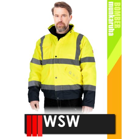 WSW BOMBER YELLOW technikai bélelt láthatósági télikabát - munkaruha