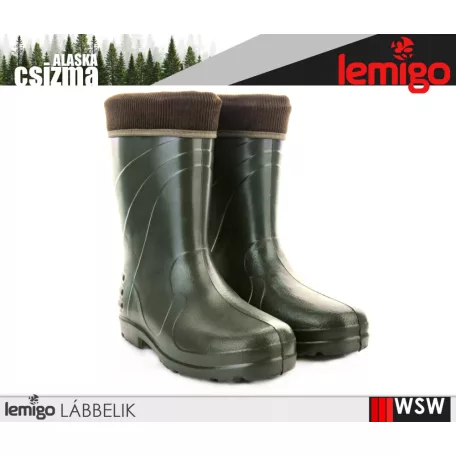 Lemigo WADER GREEN technikai középszszárú könnyített eva -30C-ig bélelt munkacsizma - munkabakancs