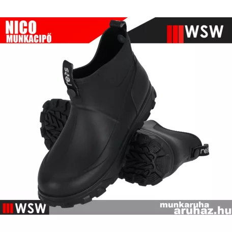 WSW NICO BLACK gumi könnyített férfi cipő - munkacipő