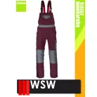WSW VACILA BURGUNDY technikai pamut kantáros munkanadrág - munkaruha