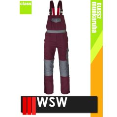 WSW VACILA BURGUNDY technikai pamut kantáros munkanadrág - munkaruha