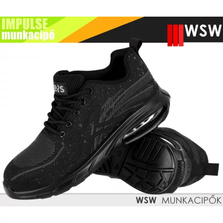 WSW IMPULSE BLACK SB technikai fémbetétes légtalpas munkacipő - munkabakancs
