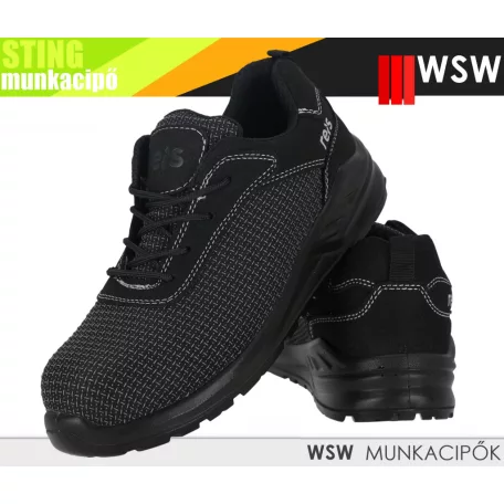 WSW STING BLACK S1PL technikai fémmentes munkacipő - munkabakancs