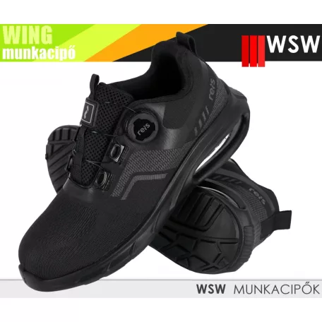 WSW WING S1PL BLACK technikai fémmentes önbefűzős munkacipő - munkabakancs