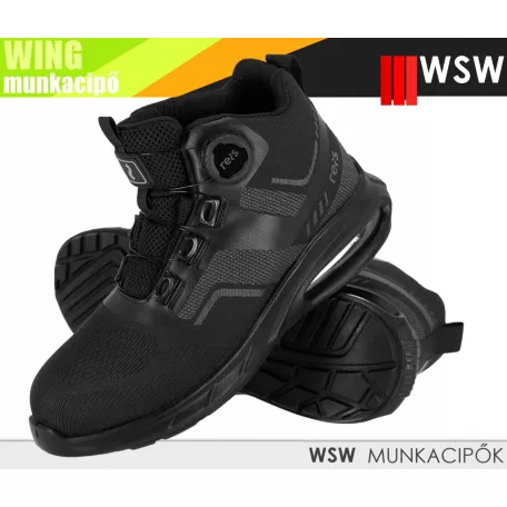 WSW WING S1PL BLACK technikai fémmentes önbefűzős munkacipő - munkabakancs