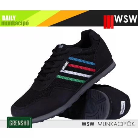 WSW DAILY BLACK technikai munkacipő - utcai cipő