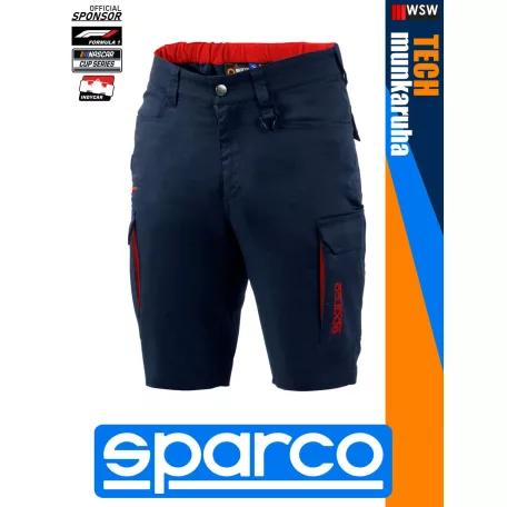 Sparco TECH NAVY prémium technikai stretch pamutgazdag rövid munkanadrág - munkaruha