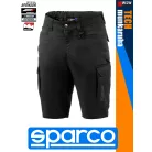 Sparco TECH BLACK prémium technikai stretch pamutgazdag rövid munkanadrág - munkaruha