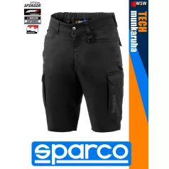   Sparco TECH BLACK prémium technikai stretch pamutgazdag rövid munkanadrág - munkaruha