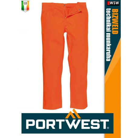 Portwest BIZWELD ORANGE technikai hegesztő és lángálló nadrág - munkaruha