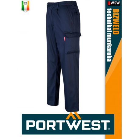 Portwest BIZWELD NAVY technikai hegesztő és lángálló cargo nadrág - munkaruha