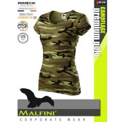   Malfini CAMOFLAGE GREEN női prémium pamut póló - munkaruha