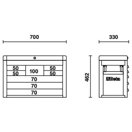 Beta 8 fiókos szerszámláda - szerszám