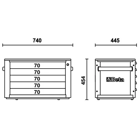 5 fiókos Beta 5 fiókos szerszámláda - szerszám