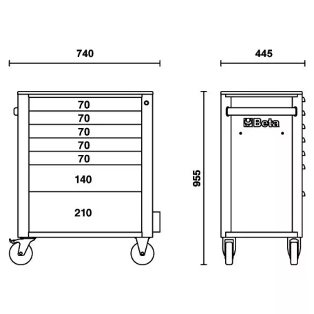 Beta 7 fiókos szerszámkocsi - szerszám