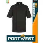 Portwest HORECA BLACK SURREY rövidujjú séfkabát - munkaruha