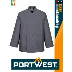   Portwest HORECA GREY CUMBRIA hosszúujjú séfkabát - munkaruha