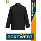 Portwest HORECA BLACK SOMMERSET hosszúujjú séfkabát - munkaruha