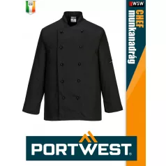   Portwest HORECA BLACK SOMMERSET hosszúujjú séfkabát - munkaruha