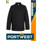 Portwest HORECA BLACK SURREY hosszúujjú séfkabát - munkaruha