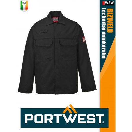 Portwest BIZWELD BLACK technikai hegesztő és lángálló kabát - munkaruha