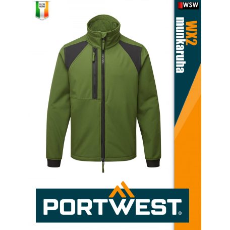 Portwest WX2 GREEN technikai softshell kabát - munkaruha