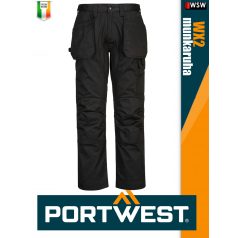   Portwest WX2 BLACK technikai lengőzsebes deréknadrág - munkaruha
