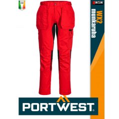   Portwest WX2 RED technikai lengőzsebes deréknadrág - munkaruha